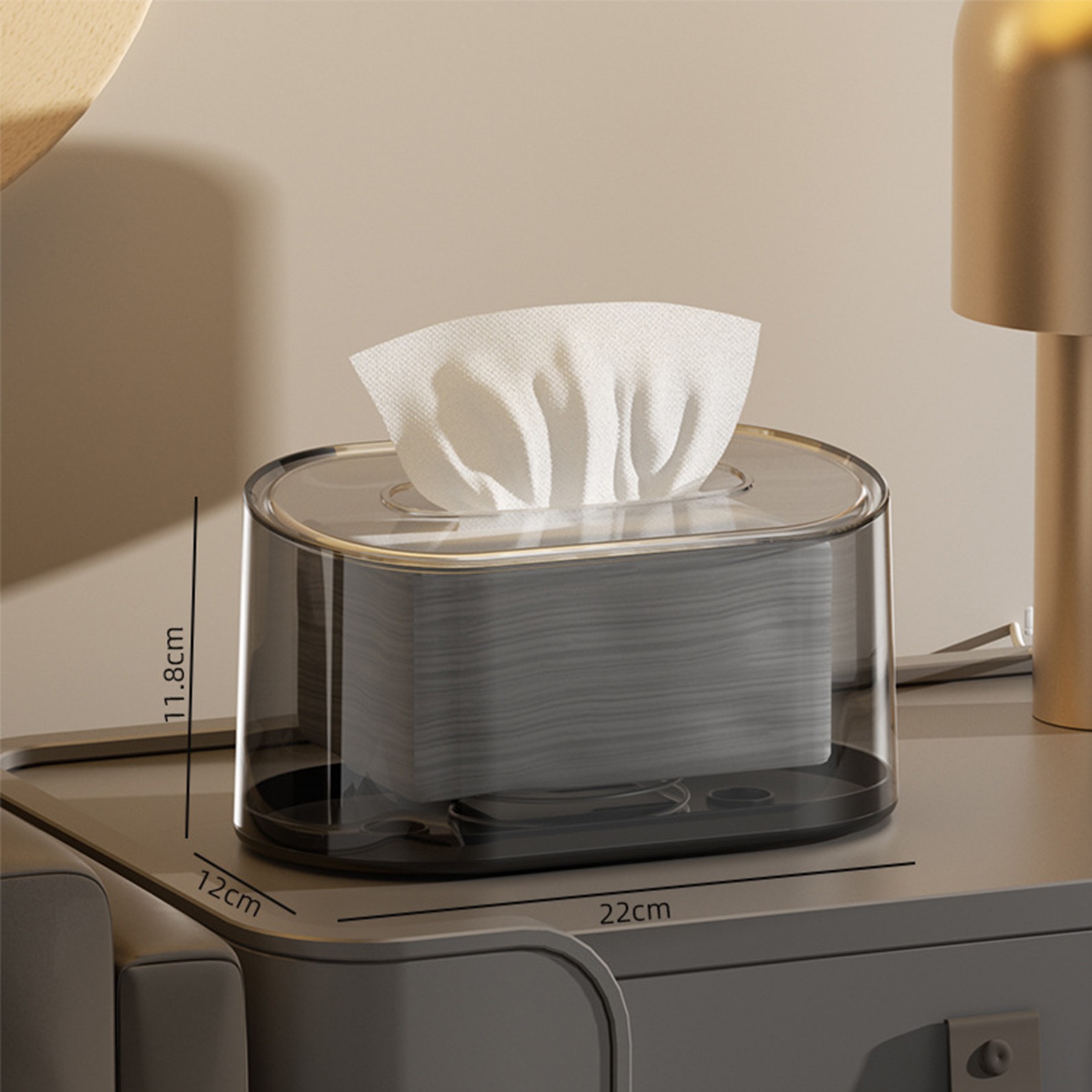 Acrylic Tissue Box Holder With Spring 2