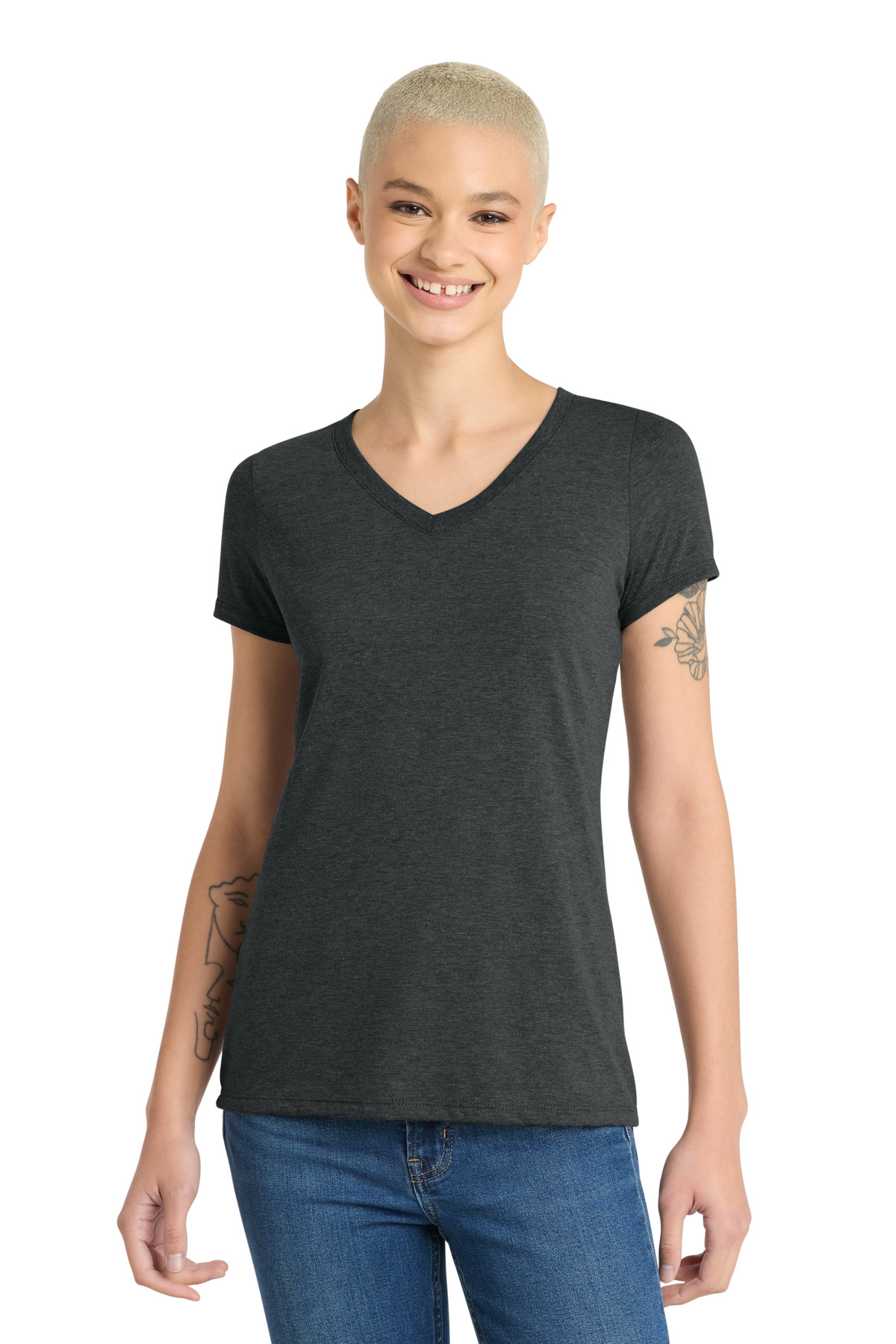 District Women's Perfect Tri V-Neck Tee. DM1350L 51