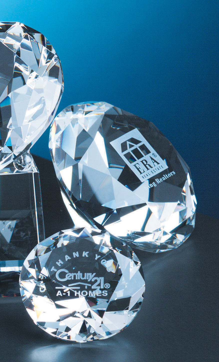 2 3/8" Faceted Crystal Diamond Award 1