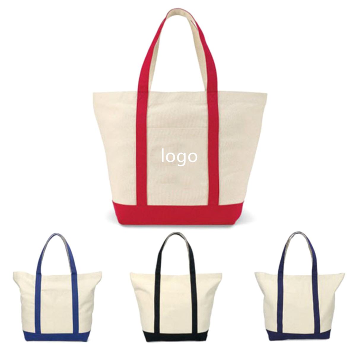 Heavy Duty Cotton Canvas Boat Tote Bag, custom tote bag with logo imprint 1
