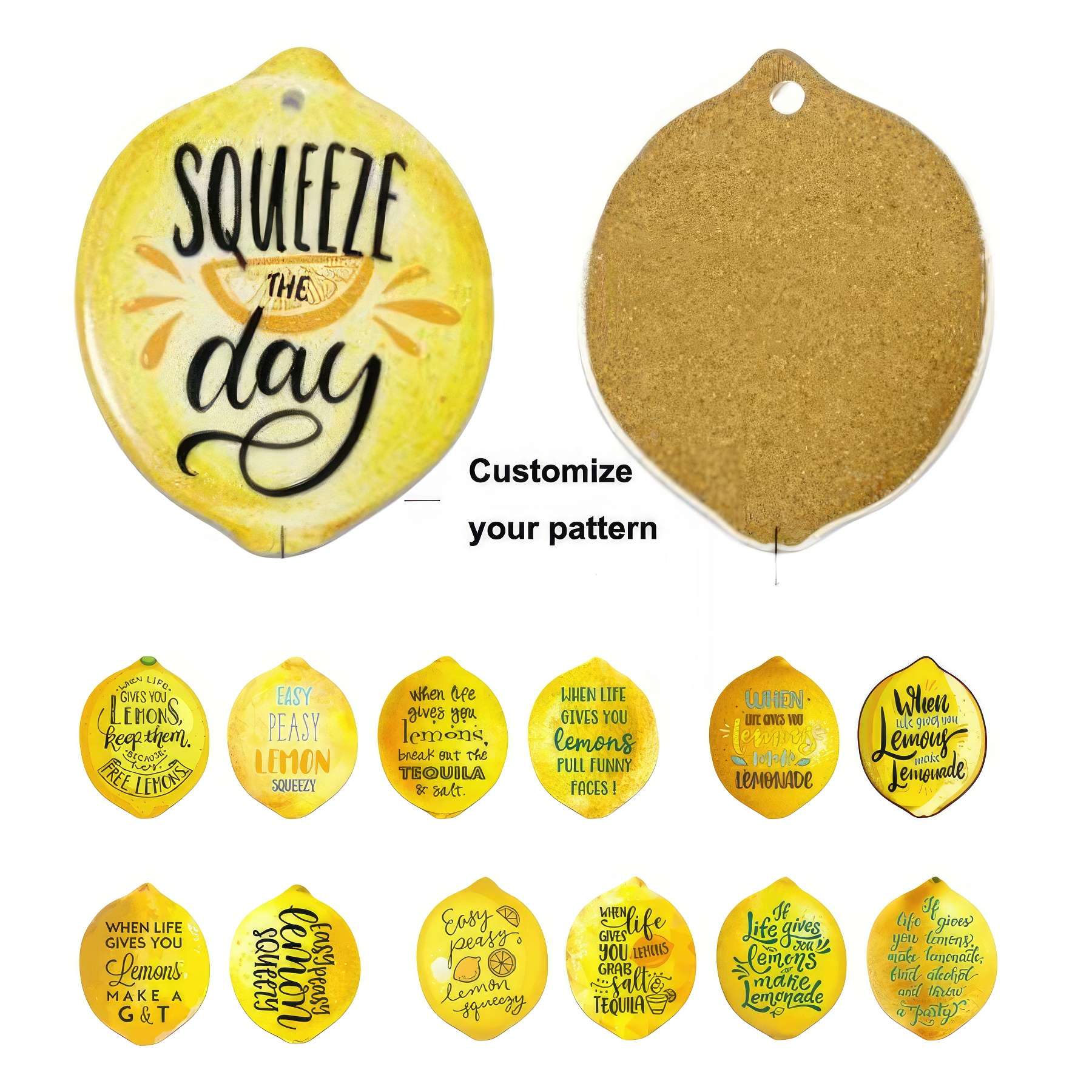 Custom Lemon shaped ceramic coasters 2