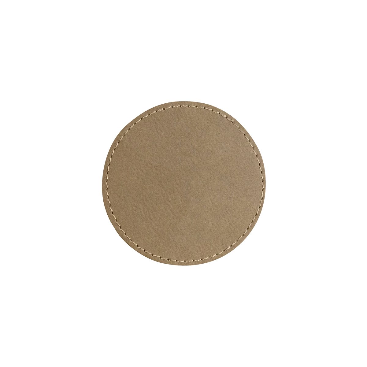 3" Light Brown Leatherette Round Patch with Adhesive 2