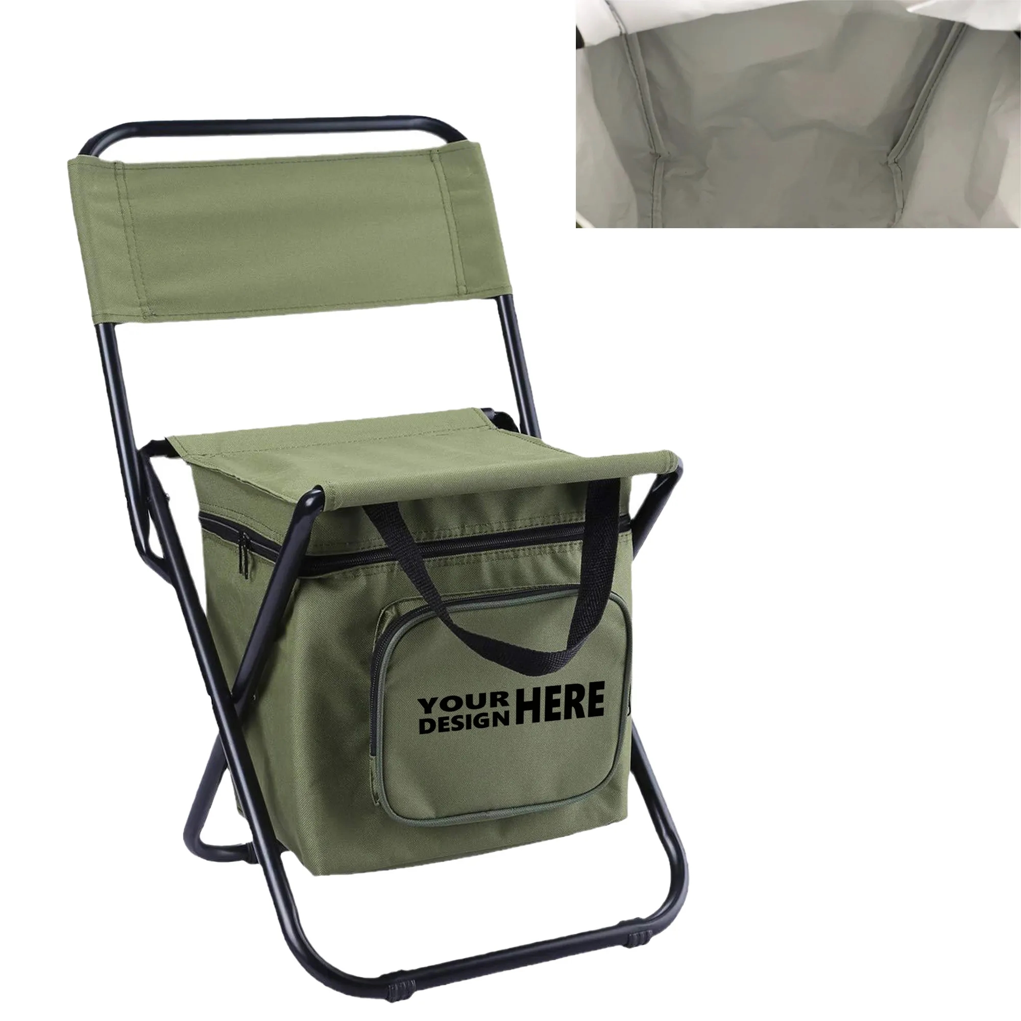 Outdoor Portable Folding Chair with Storage Bag and Backrest 3