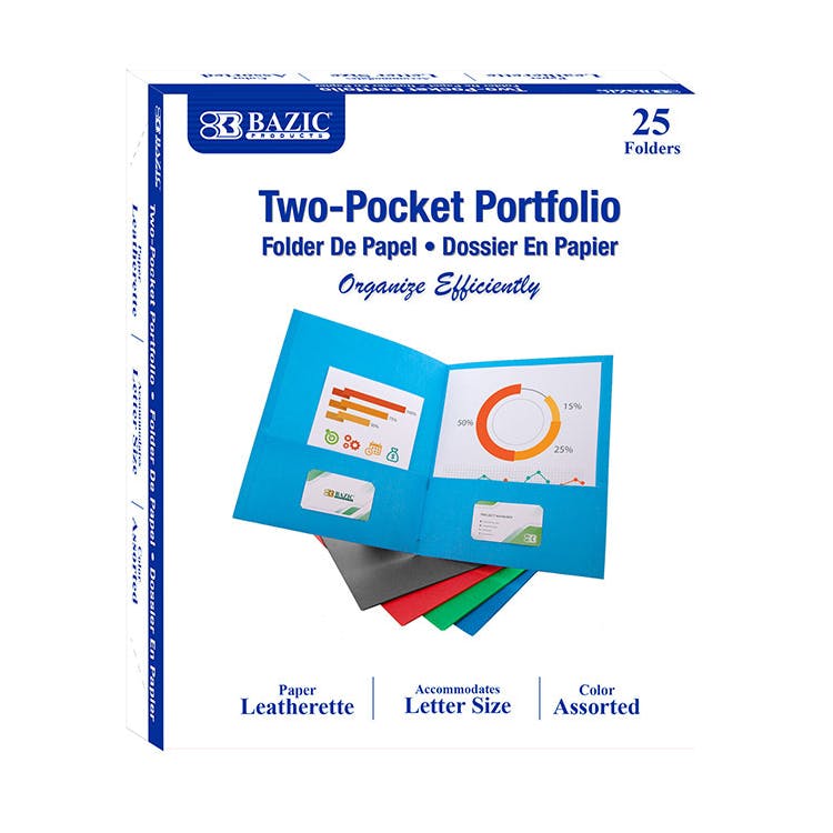 2 Pocket Folders - Assorted 25 Pack 1