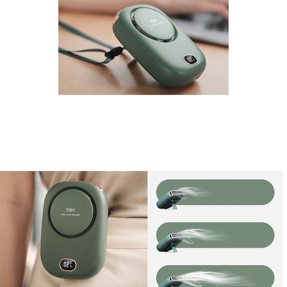 Usb Charging Mini Desktop Small Fan Neck 4