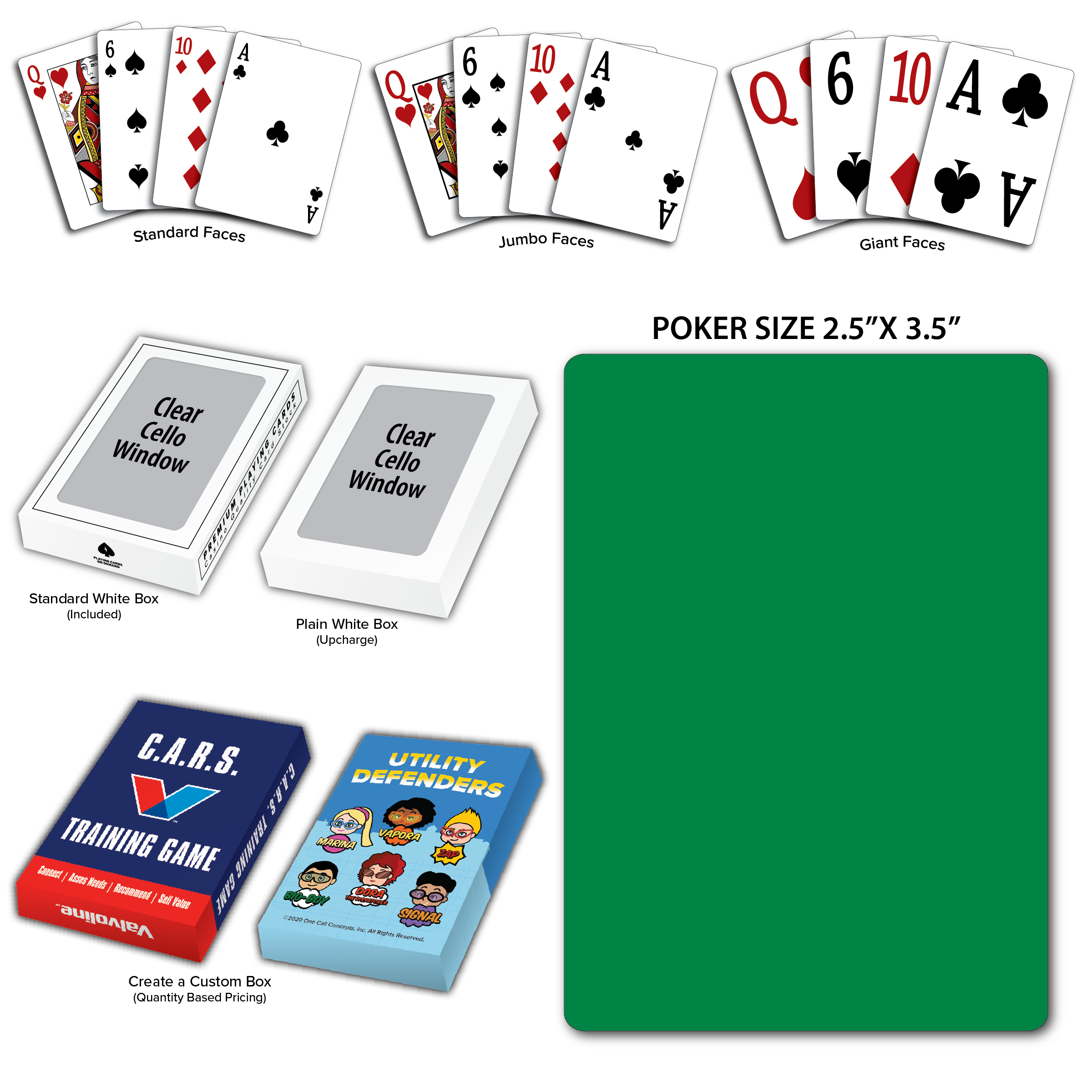 Solid Back Green Poker Size Playing Cards 2