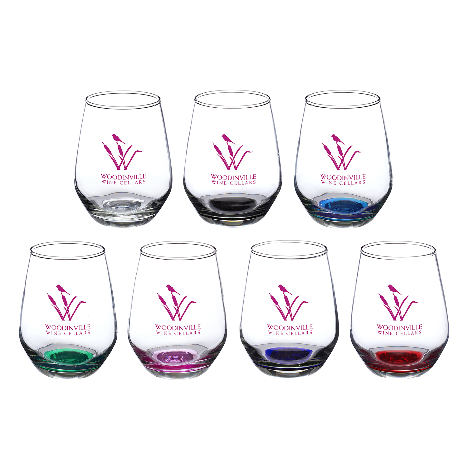 12 oz Silicia Stemless Wine Glasses 6