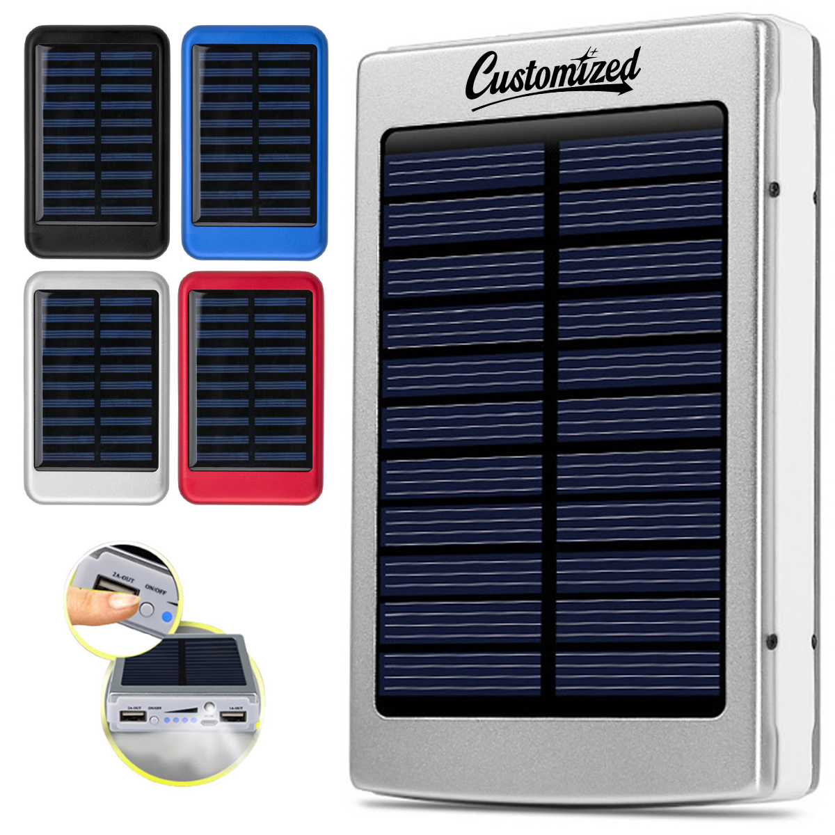 Portable Solar Power Bank Charger with Solar Panel 8