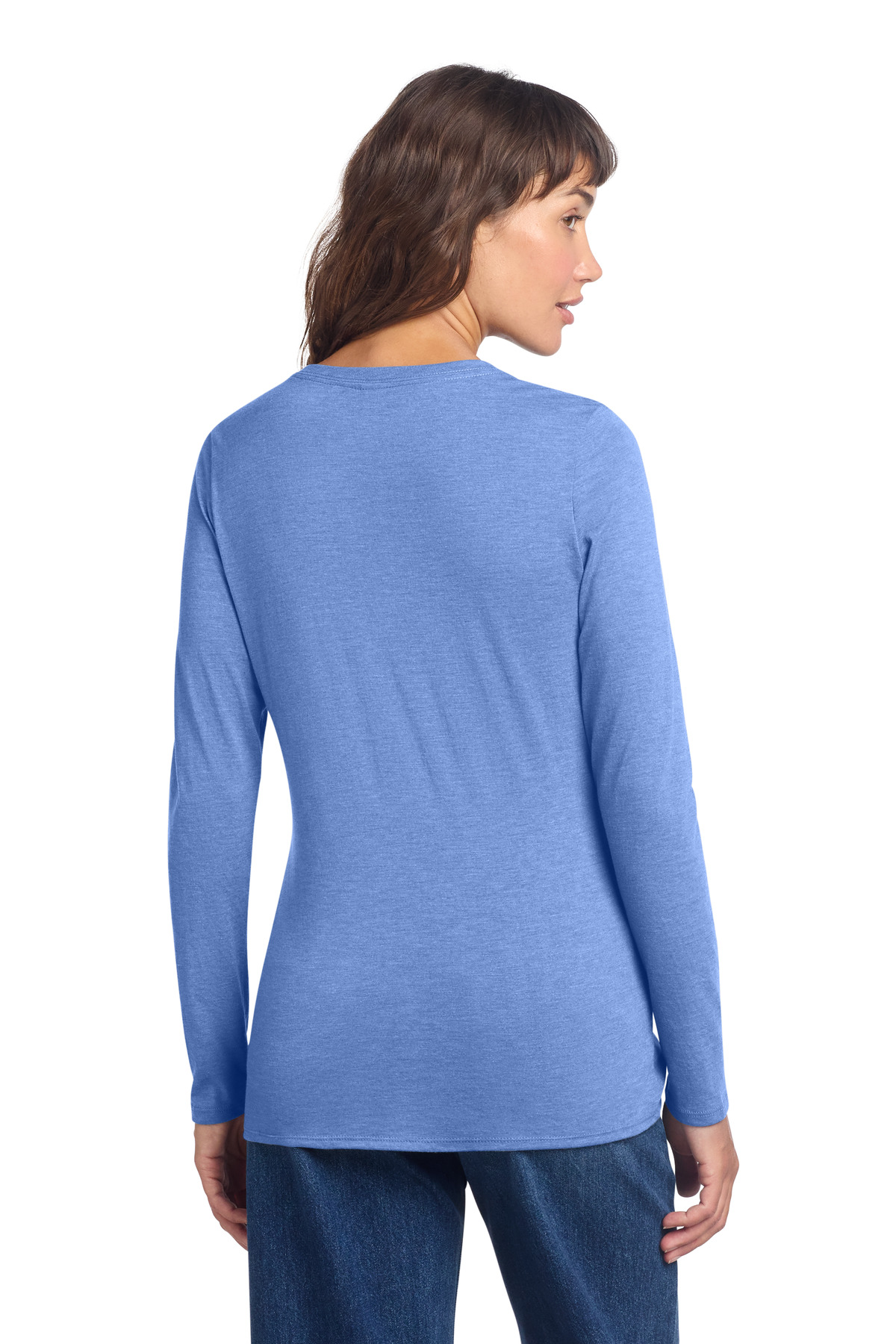District Women's Perfect Tri Long Sleeve V-Neck Tee DT135 6