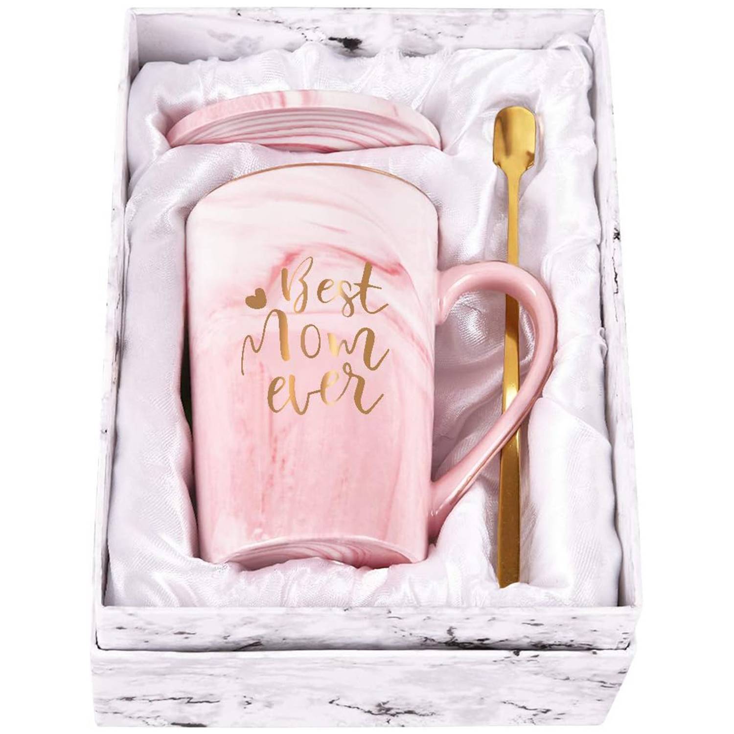 14oz Bone China Mug Set w/ Spoon 3