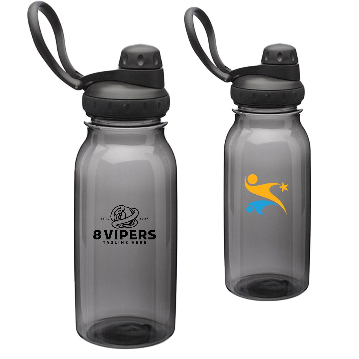 Plastic Water Bottles - 33 oz Sports Bottle w/ Spout Lid 1
