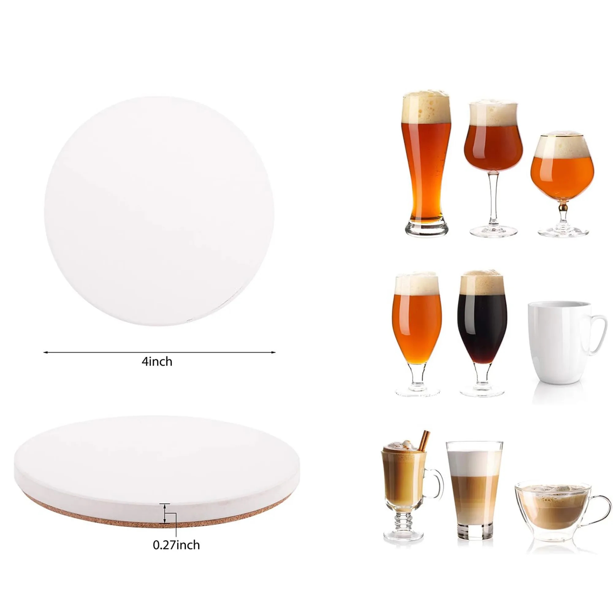 Full Color Round Ceramic Coaster MOQ 50 PCS 2