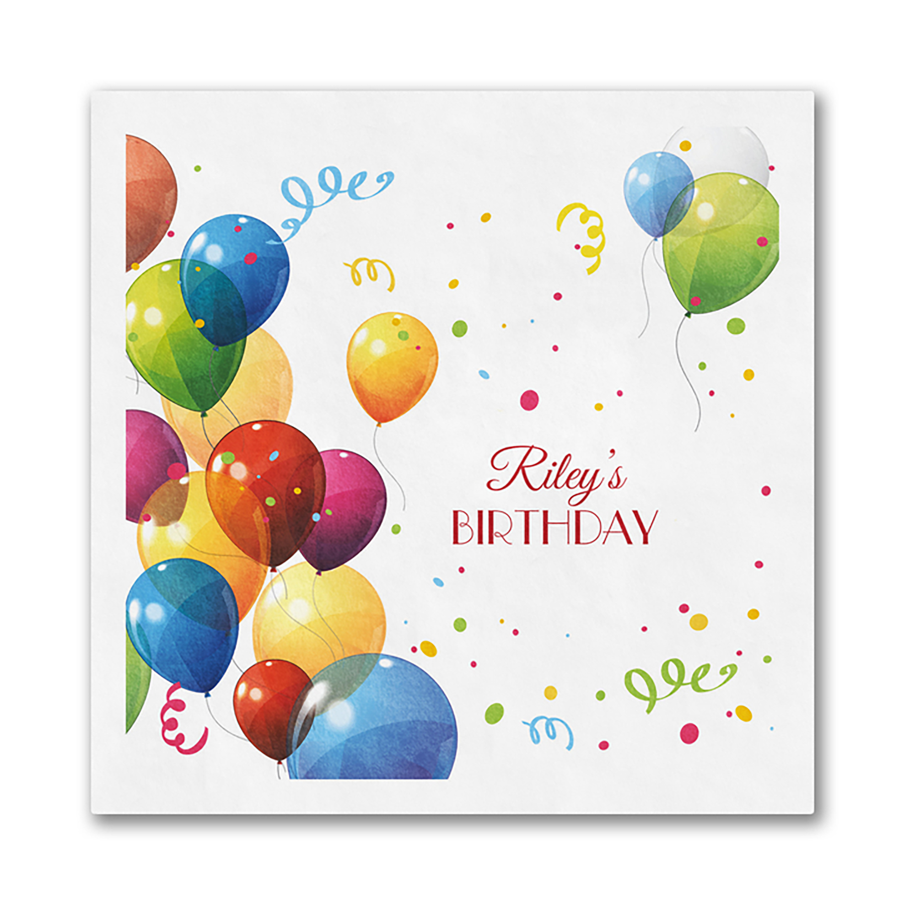 Colorful Birthday Balloons Luncheon Ooh La Color Napkin 2