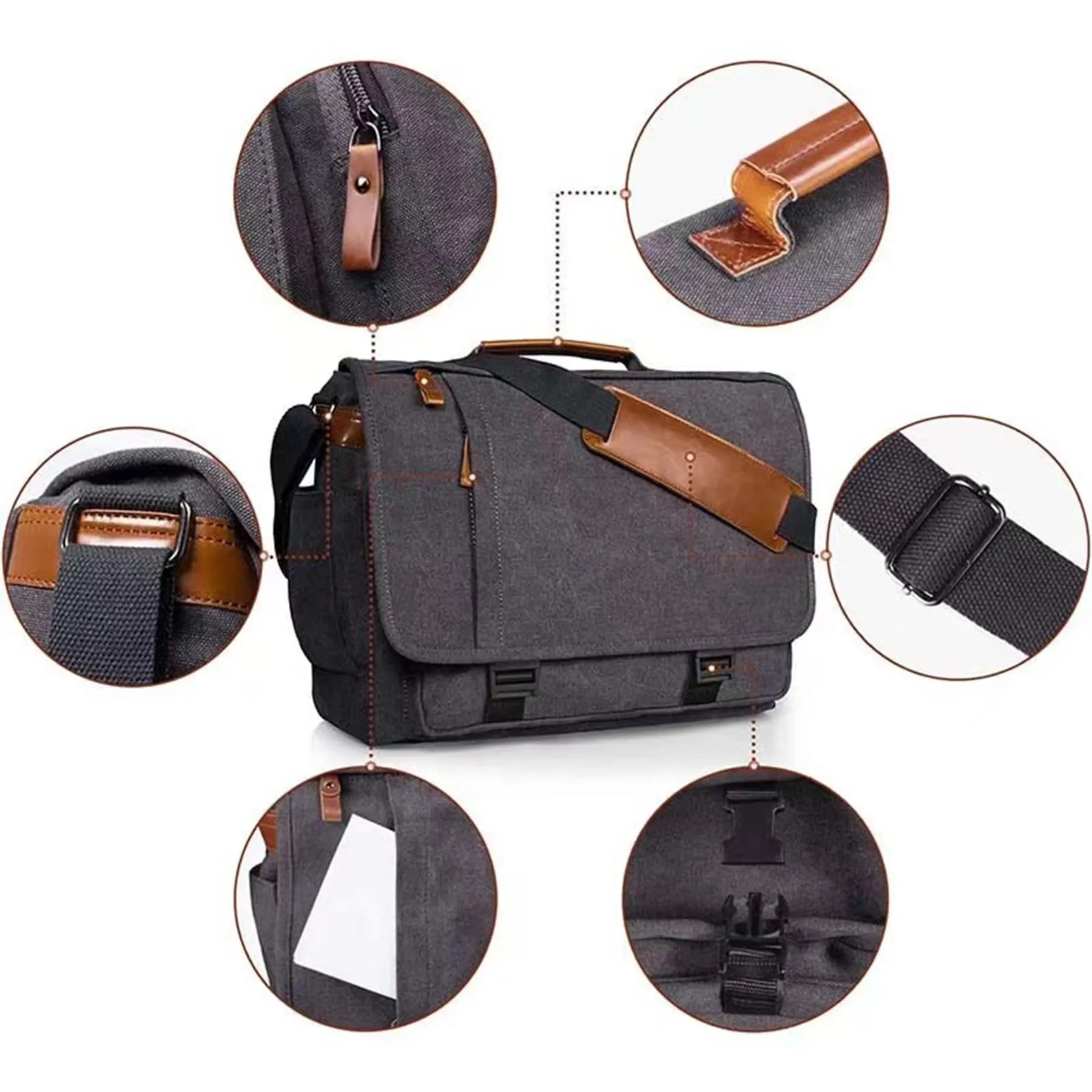Water-resistant Canvas Laptop Messenger Bag 1