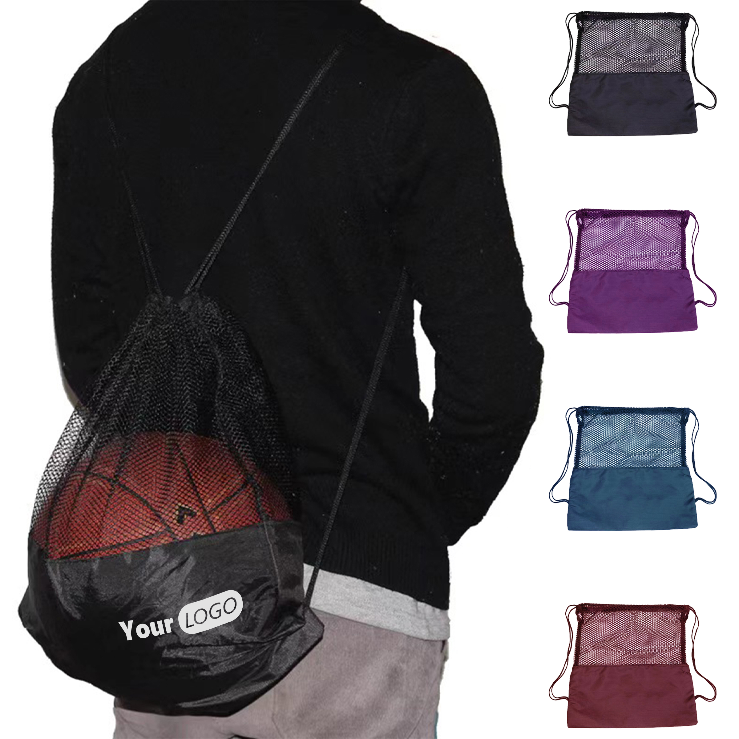 Oxford Customizable Basketball Net Bag Backpack 2