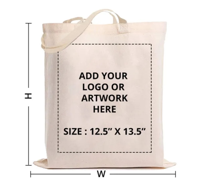 Canvas Tote Bags - Printed (Front only - without Gusset), custom tote bag with logo imprint 3