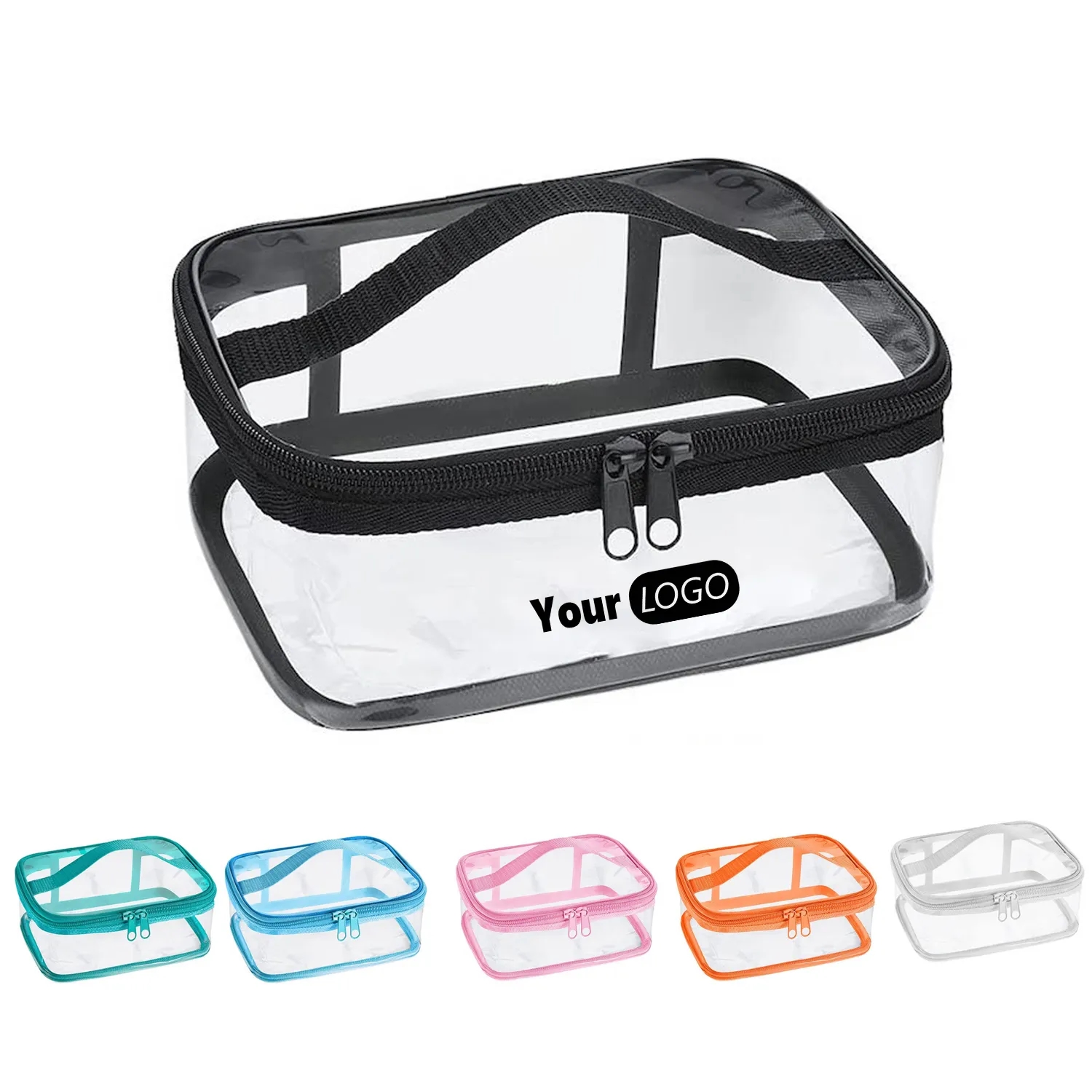 Makeup/Toiletry Bag Zipper/Handle Waterproof Transparent PVC 5