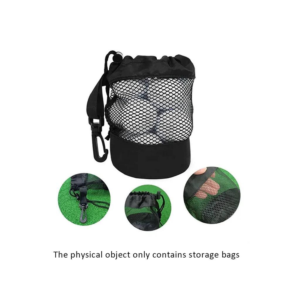 Golf Ball Mesh Carry Bag with Drawstring and Clip 2
