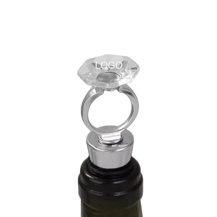 Crystal Diamond Ring Wine Bottle Stoppers 4