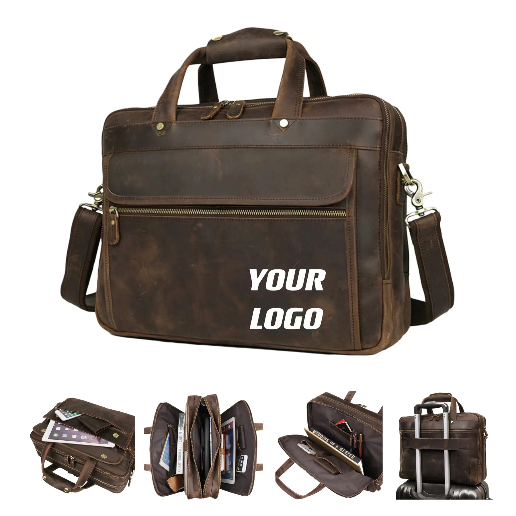 Handmade Vintage Genuine Leather Briefcase 2