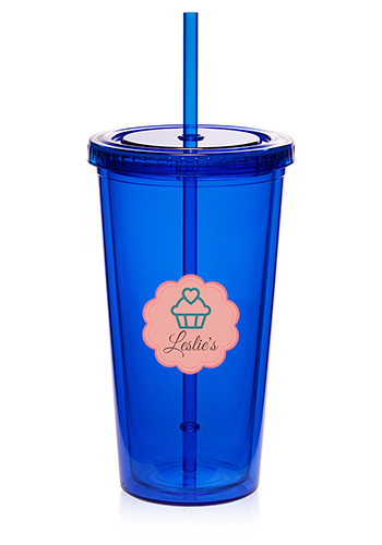 20 oz. Double Wall Acrylic Tumblers With Straws 1
