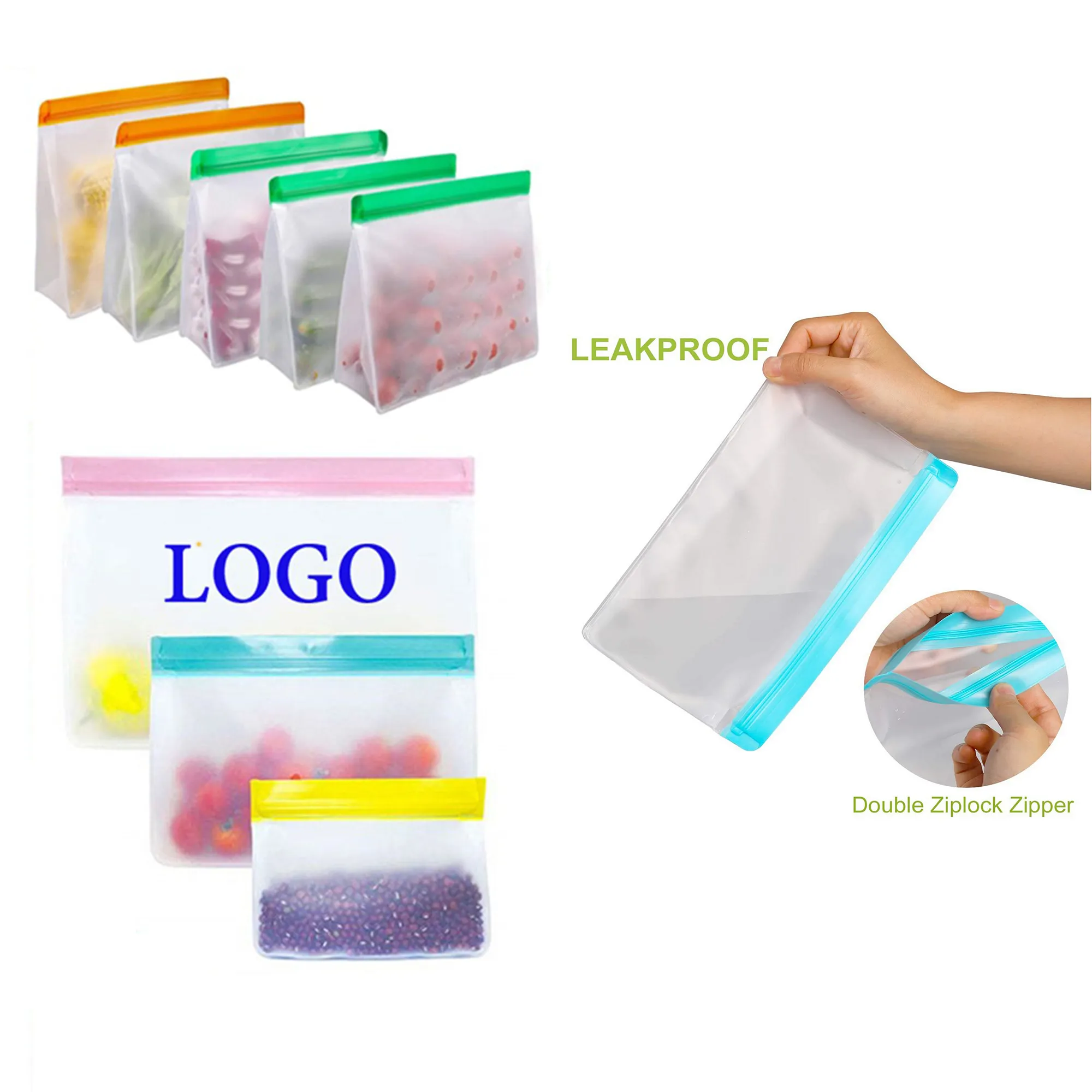 Leakproof Top Stand Up Food Storage Bag 2