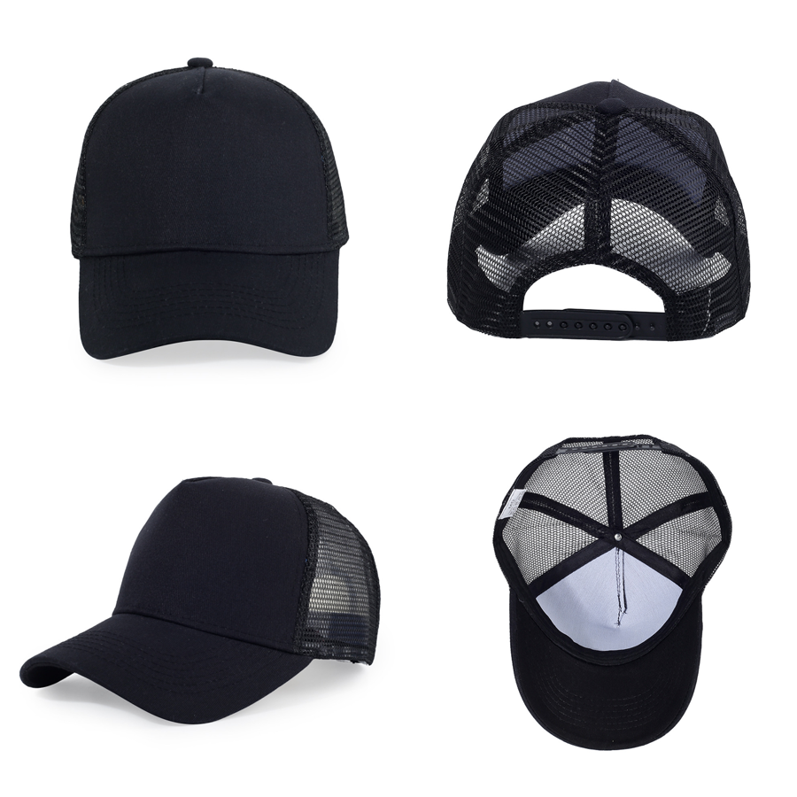 Stock Solid Color Cotton 5-Panel Trucker Cap 74