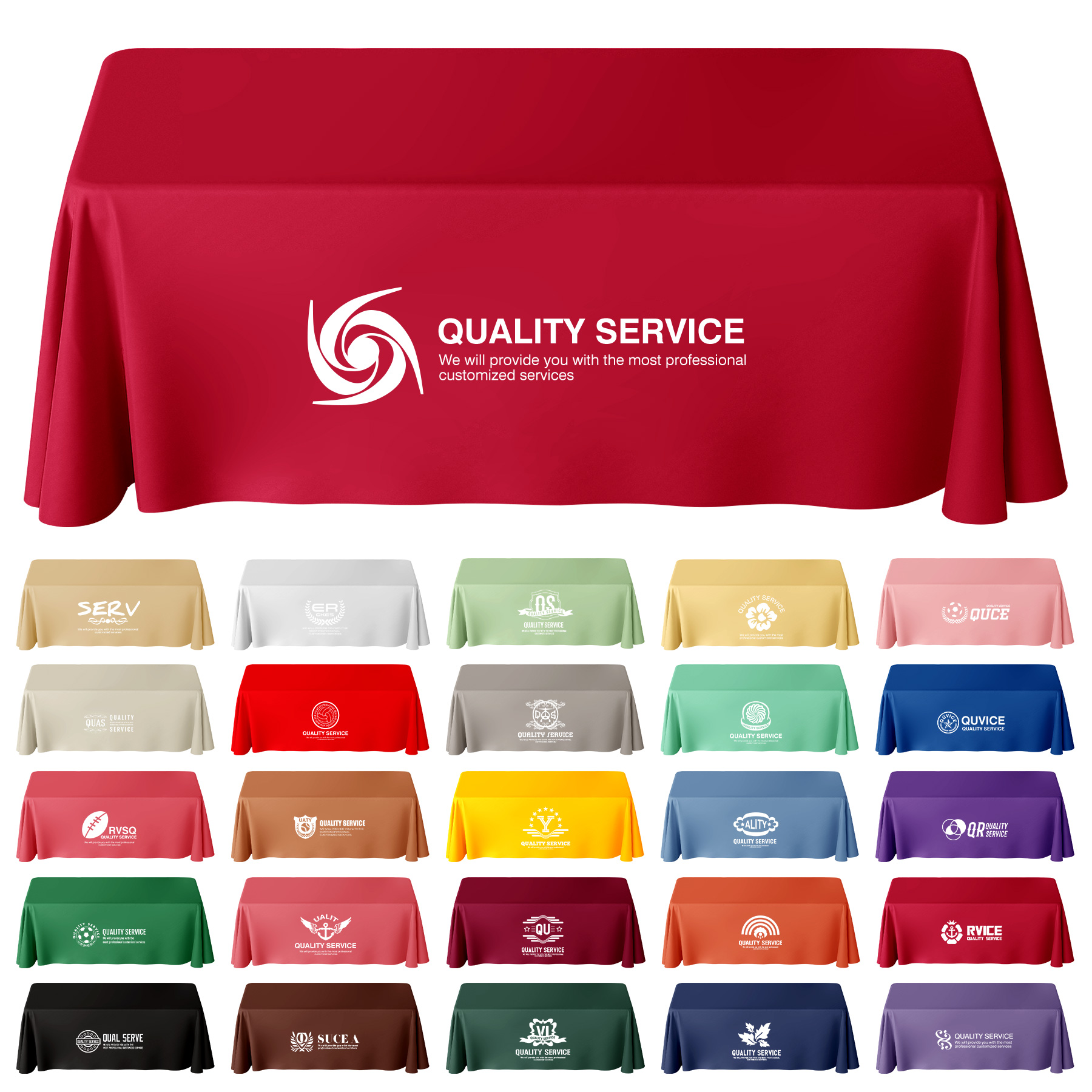 Premium 230gsm 8ft Full Color Printed Warp Knitted Tablecloth (MOQ: 1) 3