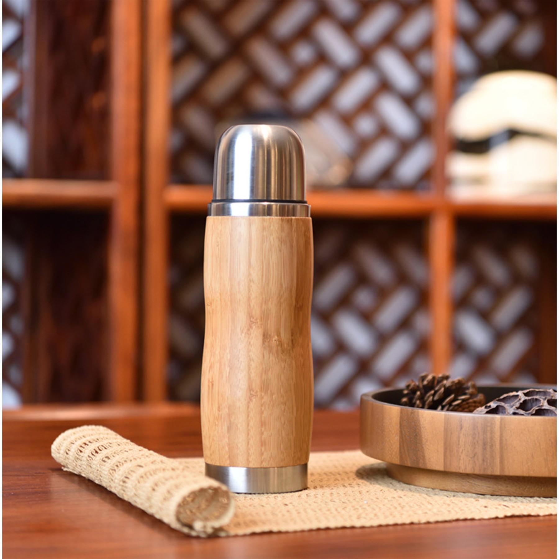 13Oz Bullet-Shaped Bamboo Insulation Cup 4