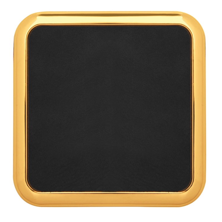 3 5/8" Leatherette Coaster with Gold Trim (Single Coaster) 3