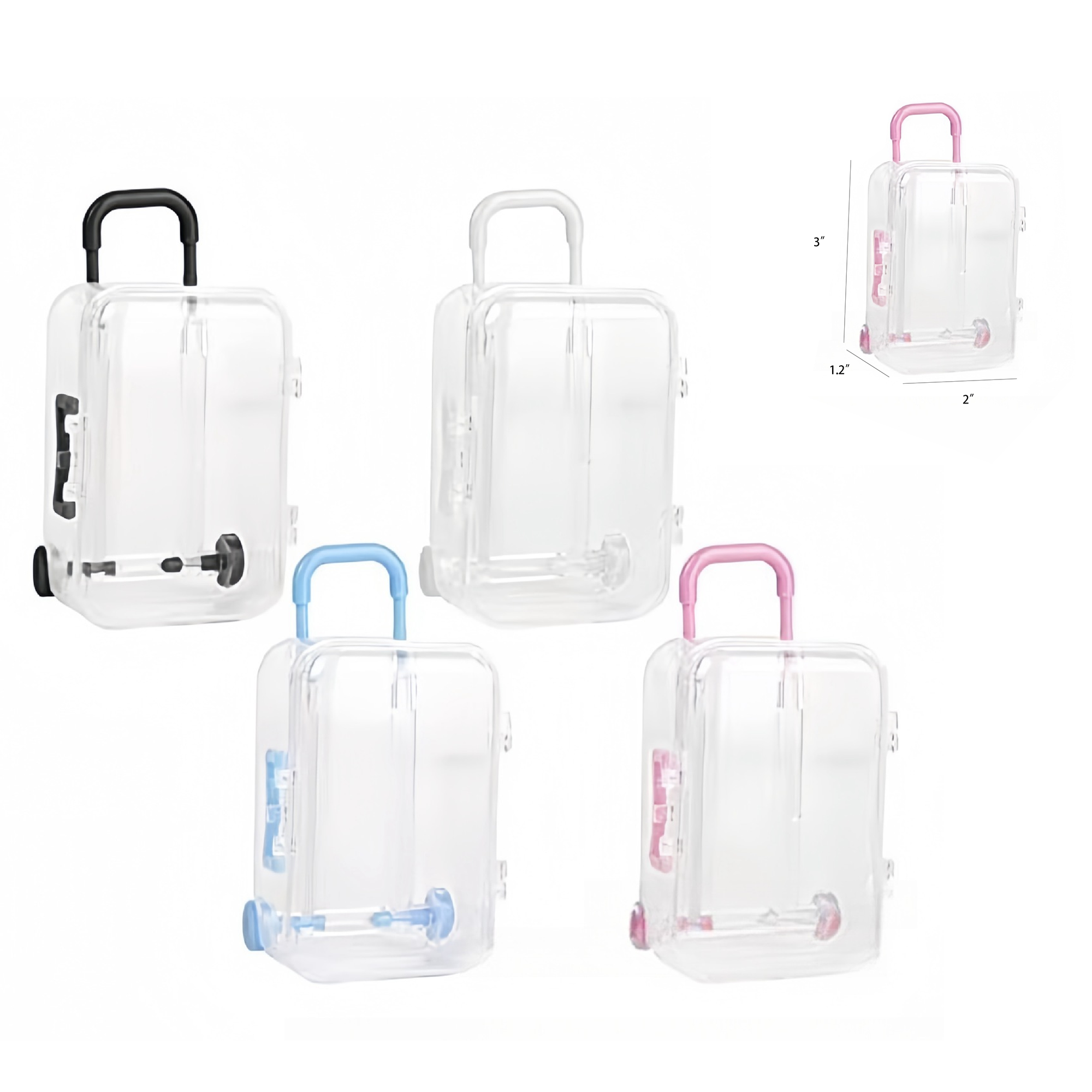 Custom Portable Transparent Mini Trolley Jewelry Storage Box 2