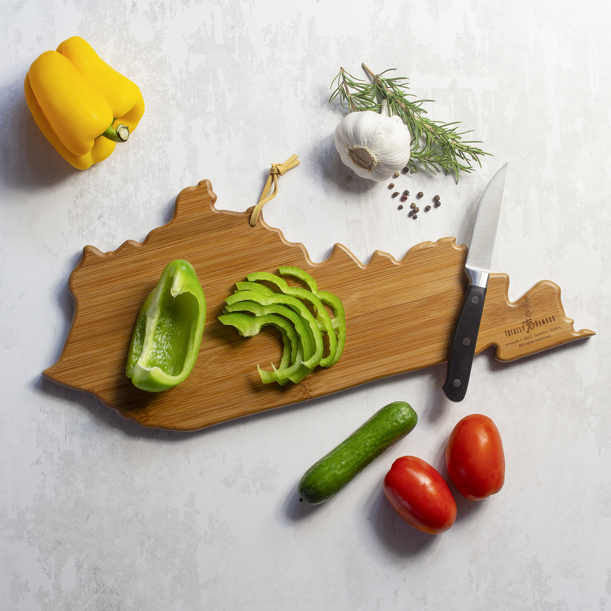 Kentucky State Shaped Serving and Cutting Board with Artwork by Summer Stokes 3