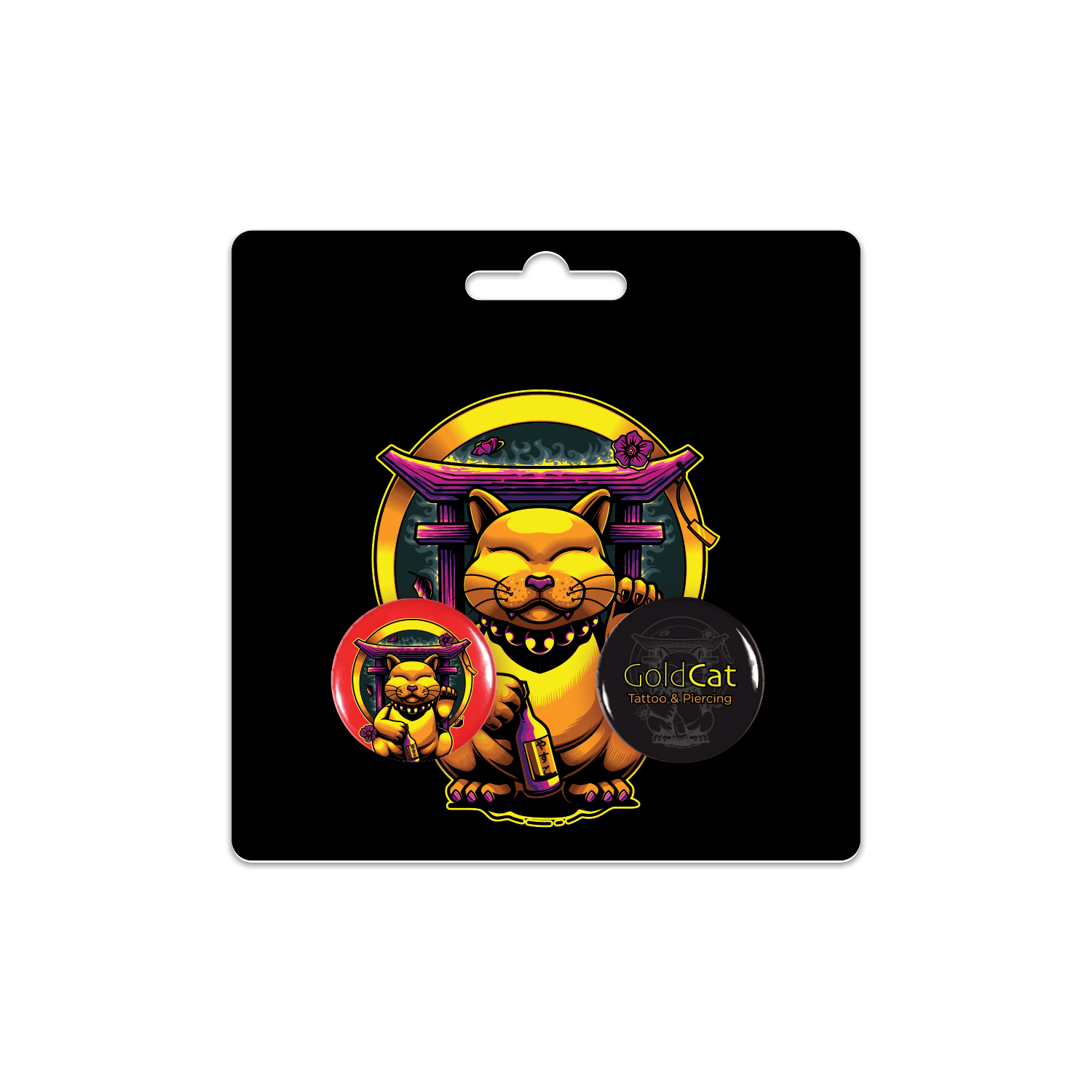 Two 1" Pin-Back Buttons on Backing Card 1