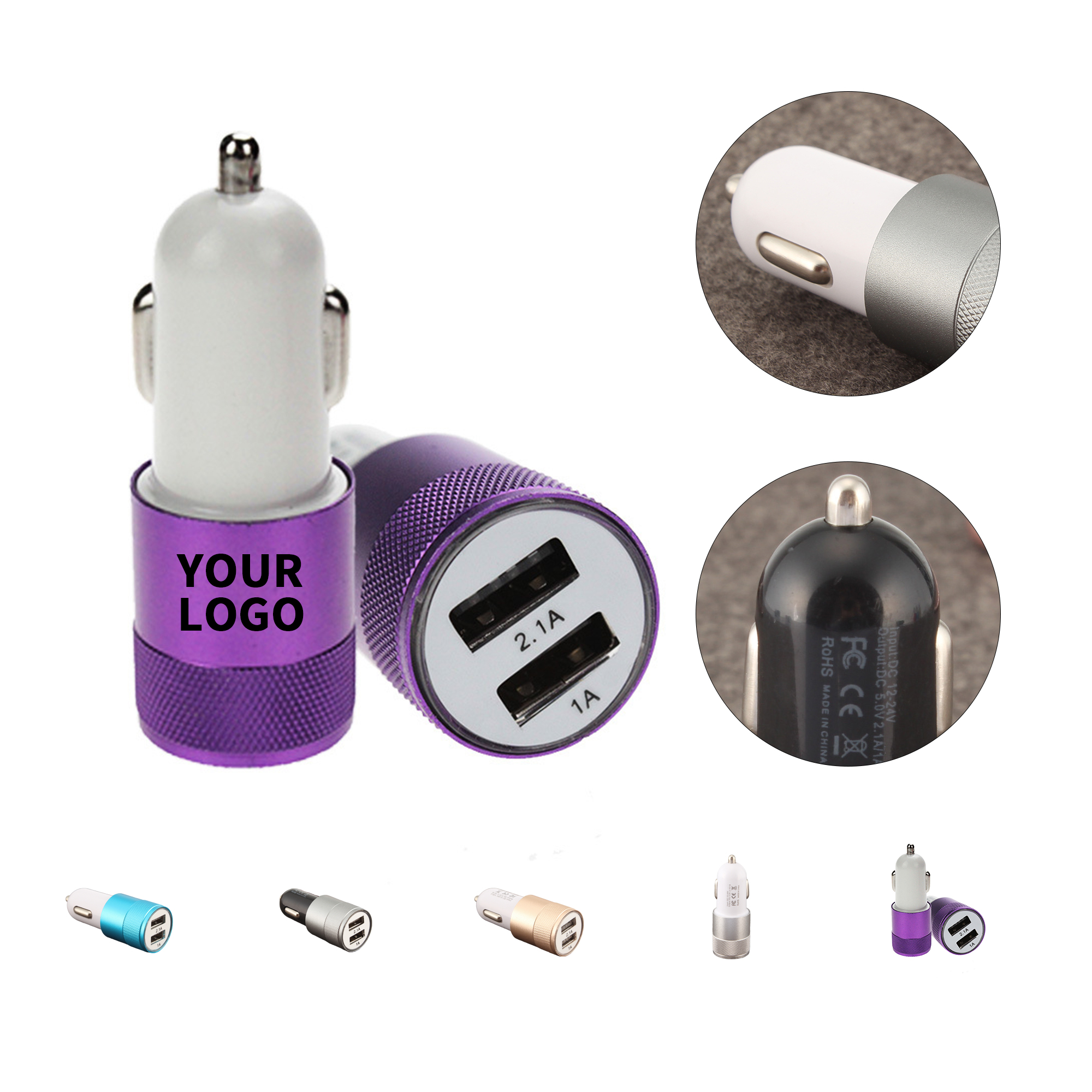 Dual Port Car Charger With Metal Housing 8
