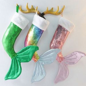 Mermaid Tail Texture Christmas Stocking,1Pcs Socks For Xmas 2