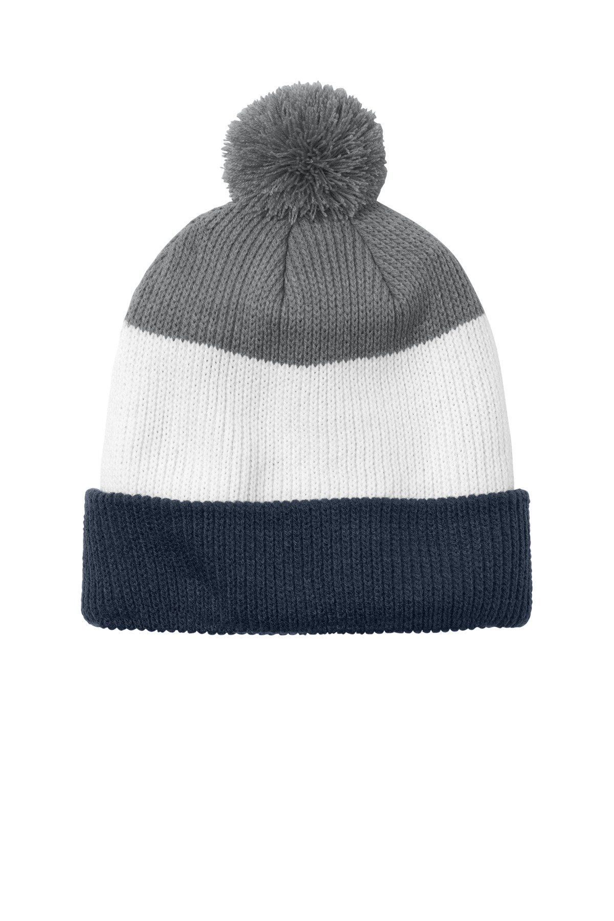 Port Authority Cozy Striped Pom Beanie C979 12
