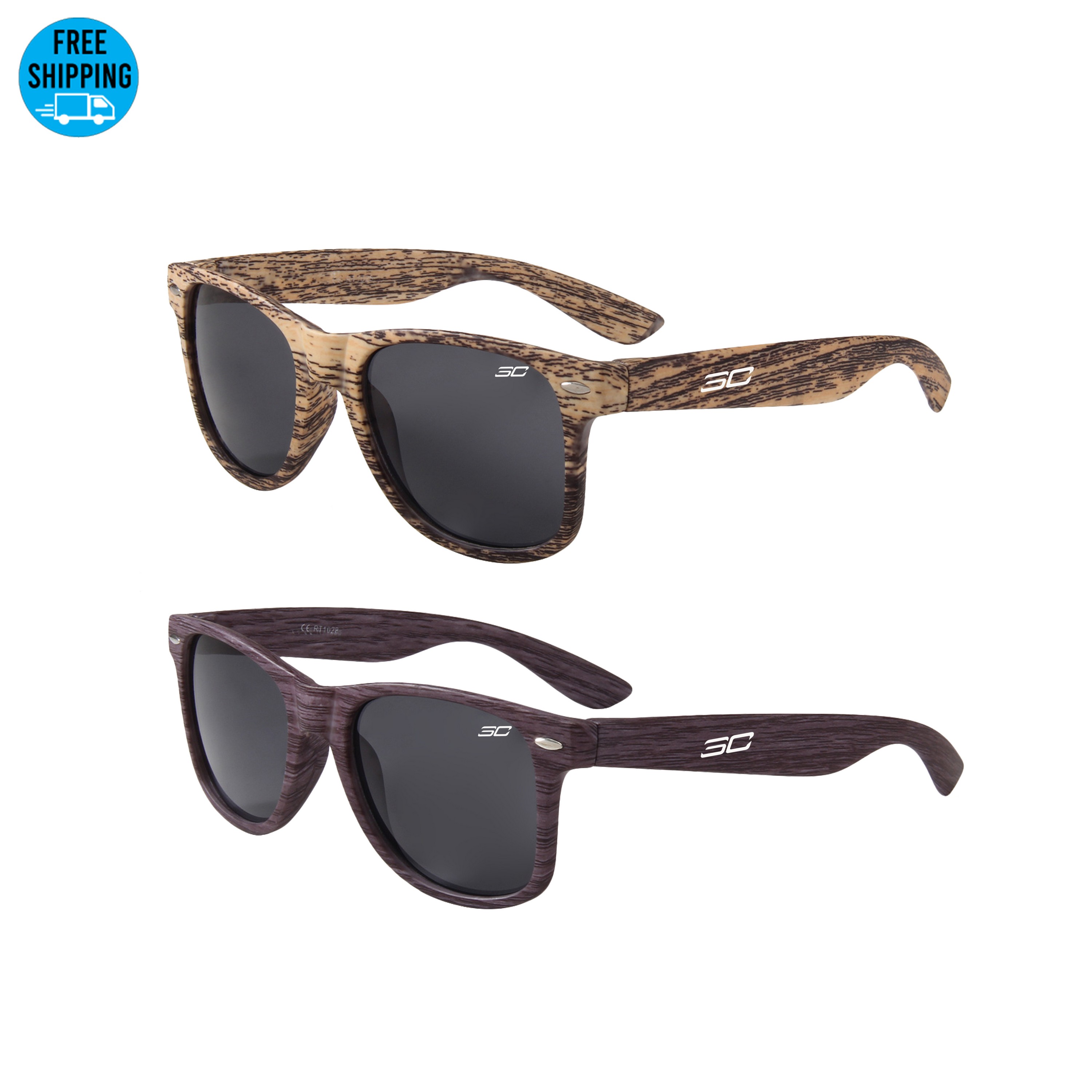 Wood Grain Beach Sunglasses 1