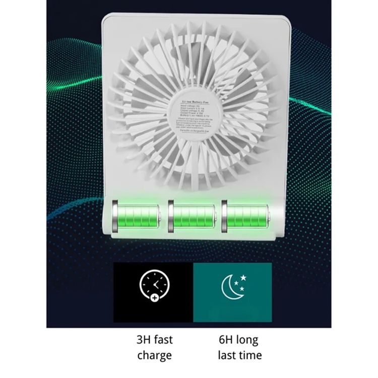 Quiet USB-Rechargeable Adjustable Desk Fan 3