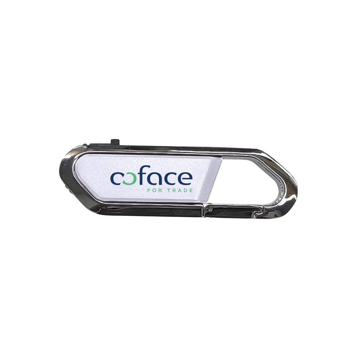 Carabiner USB Drive With Metal Rim And Capless Push/Retract USB 26