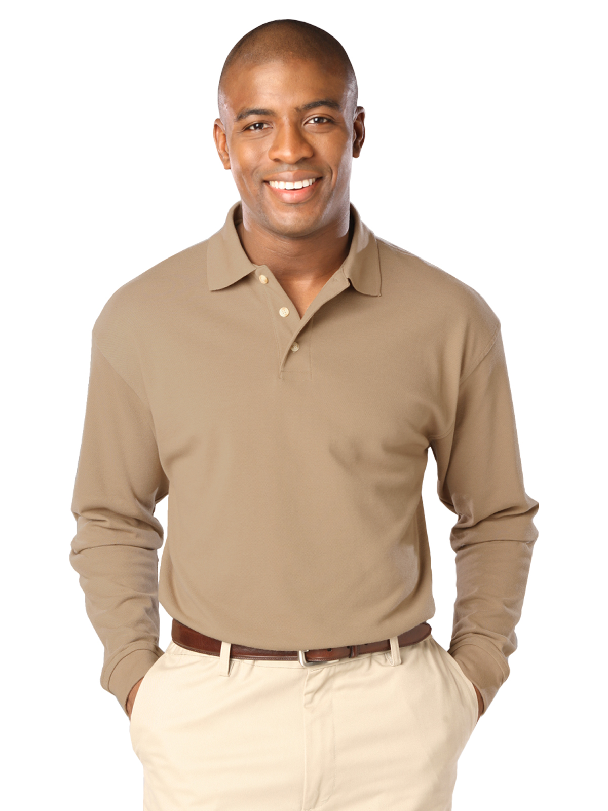 Blue Generation - Men's Pocketless Superblend Long Sleeve Polo 33