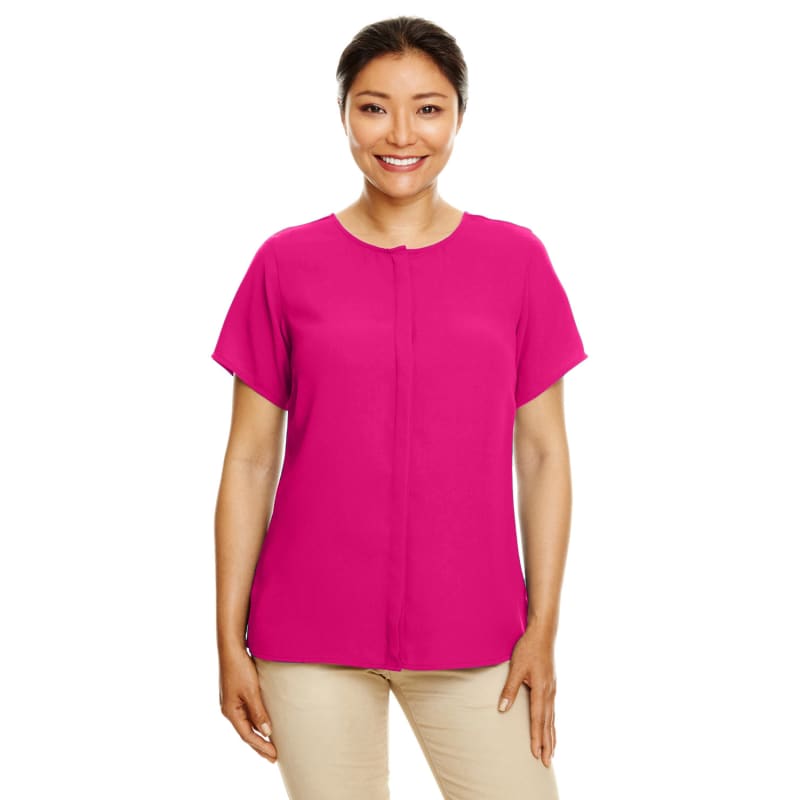 Devon & Jones Ladies' Perfect Fit™ Short-Sleeve Crepe Blouse 9