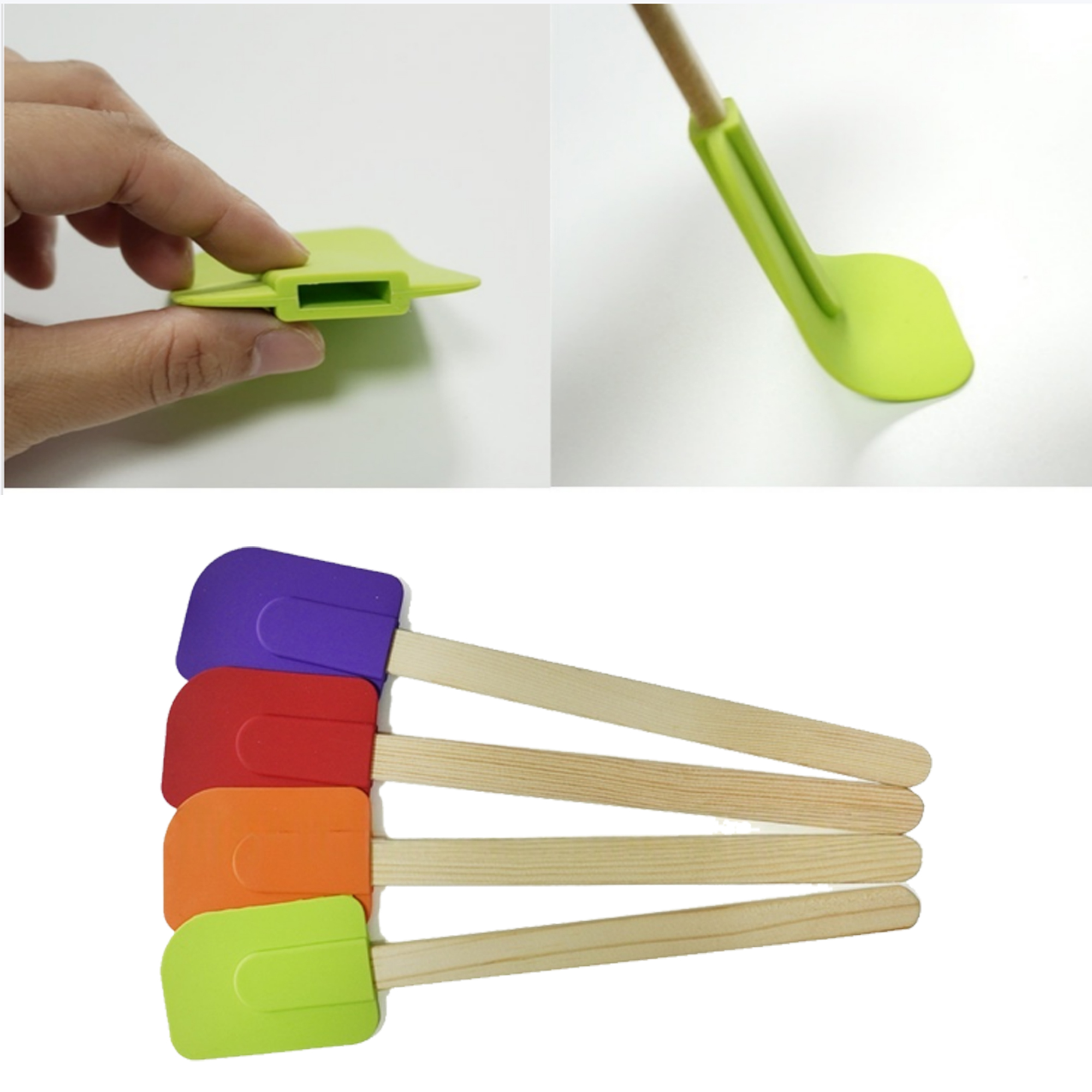 Silicone Spatulawith Bamboo Handle 2