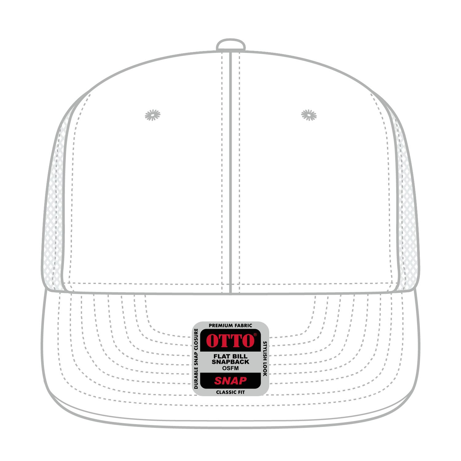 OTTO CAP® OTTO SNAP 6 Panel Pro Style Mesh Back Trucker Snapback Hat 2
