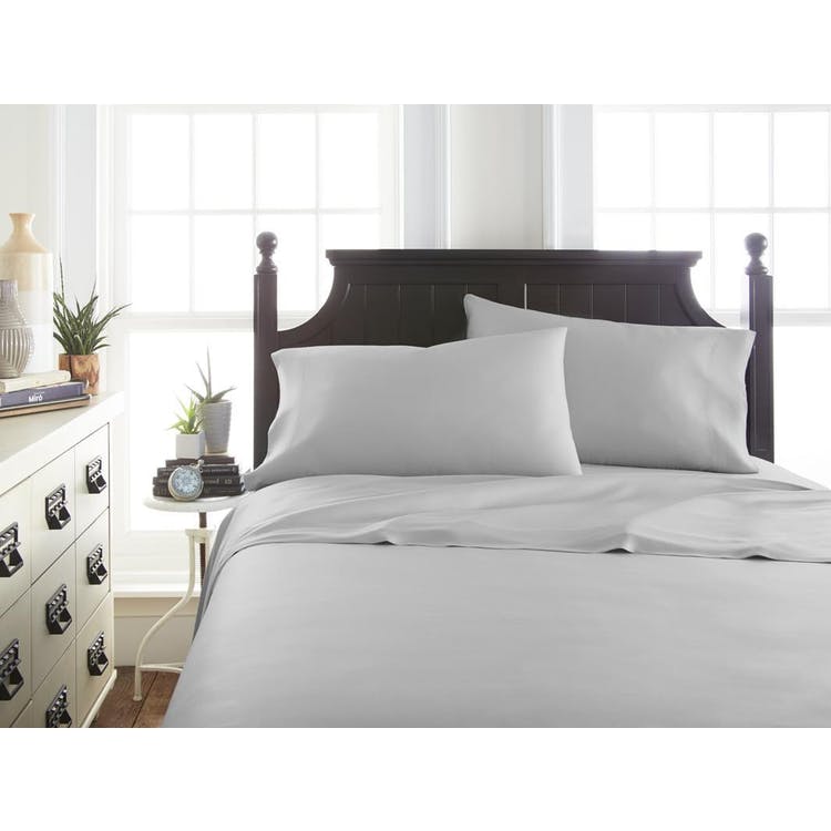 Bamboo Bed Sheet Sets - Light Gray King 4 Piece 2