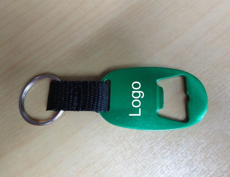 Fabric Aluminium Bottle Opener with Keyring 1