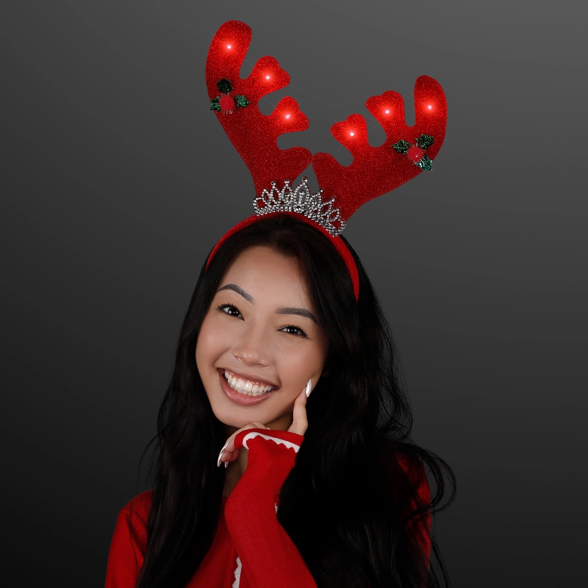 Christmas Queen Light Up Antlers Headband 2