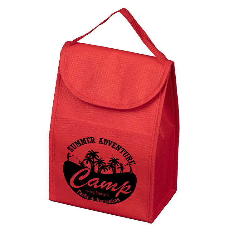 7"W x 10"H x 5"Gusset - "ARCTIC CHILL" Tall Insulated Cooler Lunch Tote with Hook & Loop Closure 28