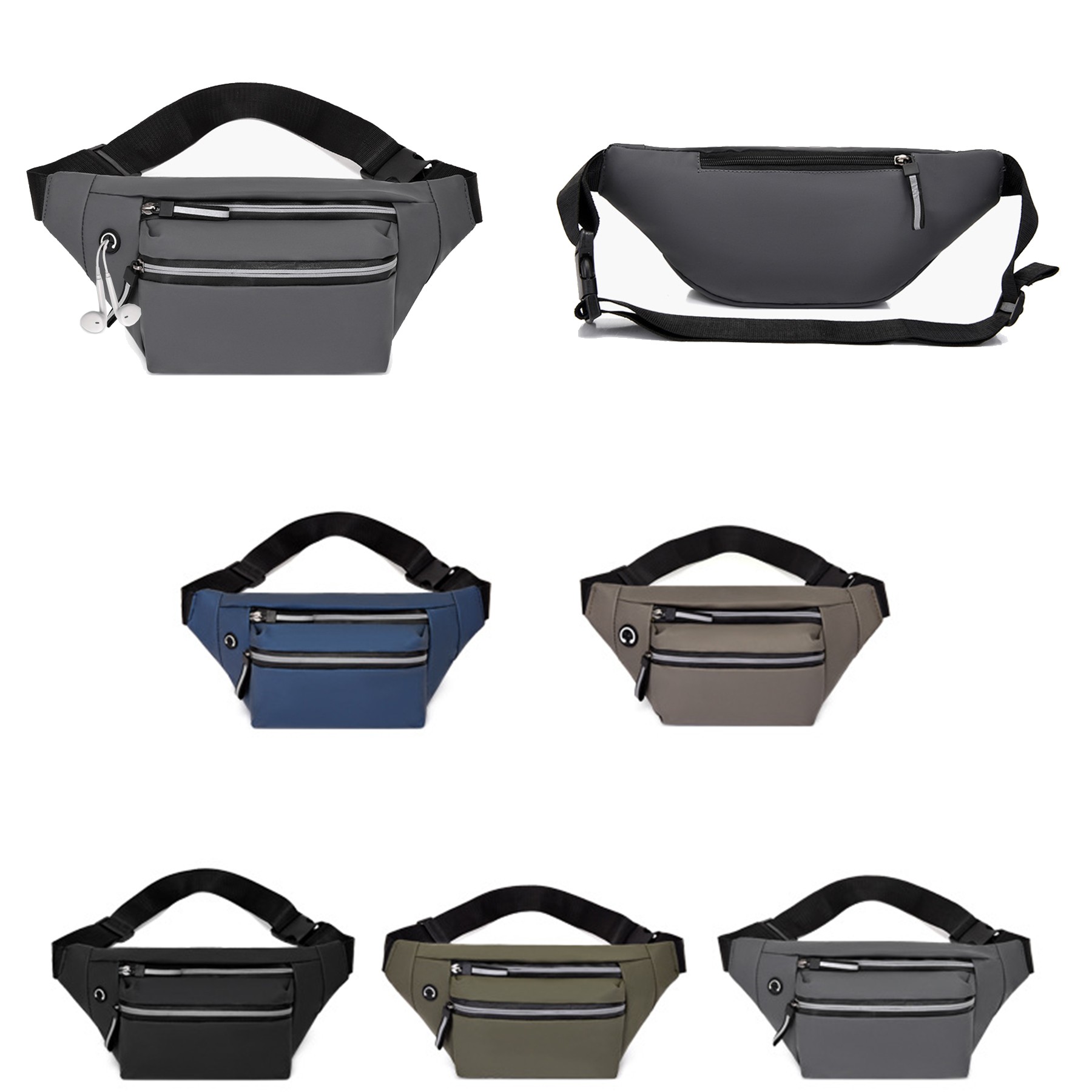 Men's Nylon Waterproof Casual Waist Bag 2