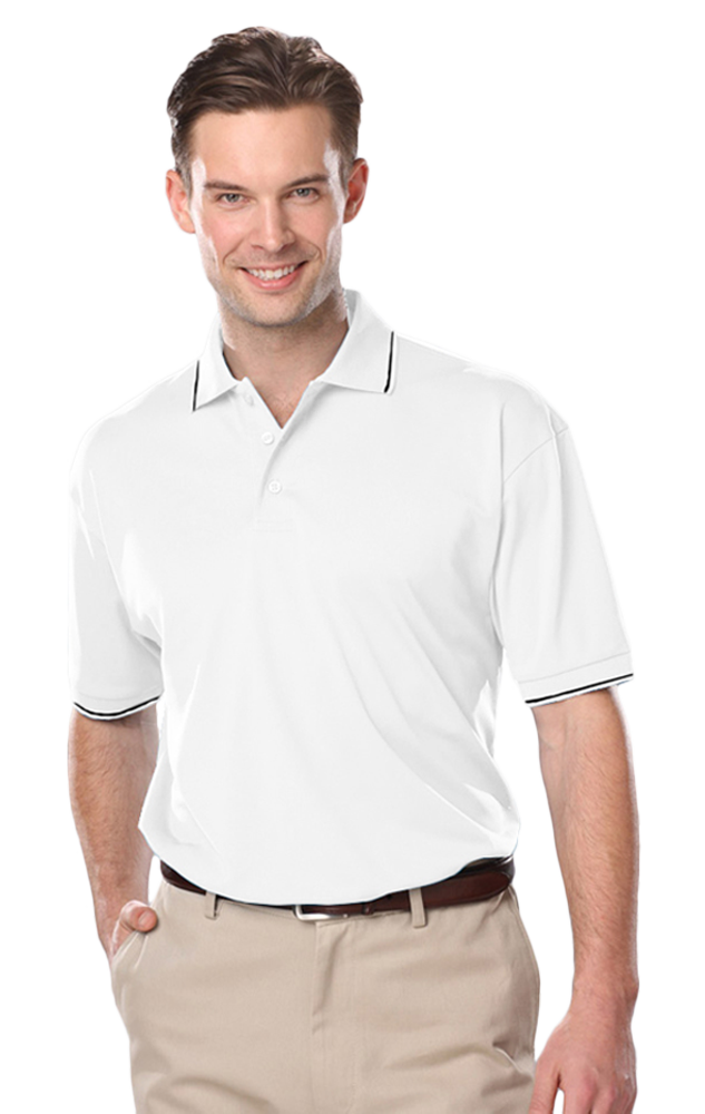 Men's Striped Trim Value Wicking Polo 4