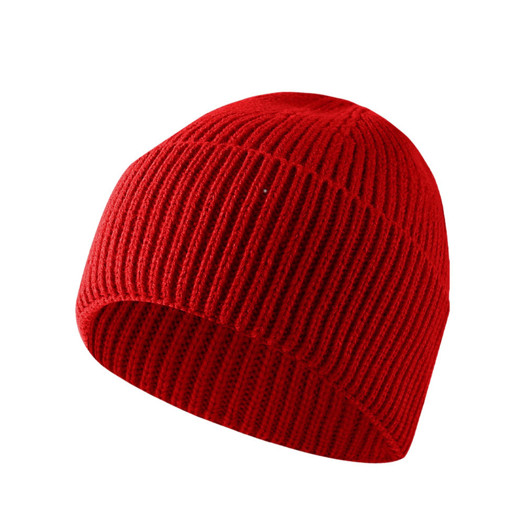 Solid Color Warm Knit Beanie Hat 12